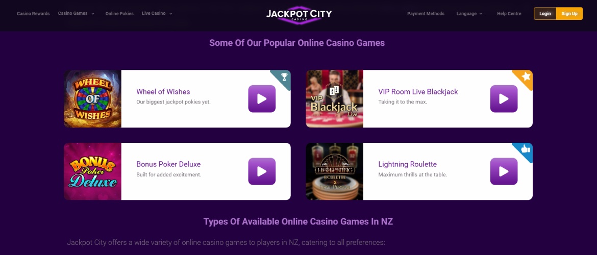 Jackpot City Casinos NZ